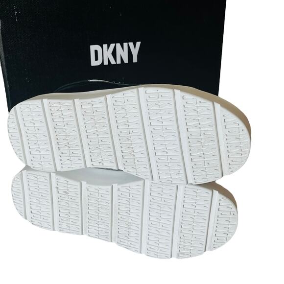 NEW DKNY Brooke Glitter SNEAKER Little Girls 1 Black & White SHOES Laced In Box - Picture 4 of 8